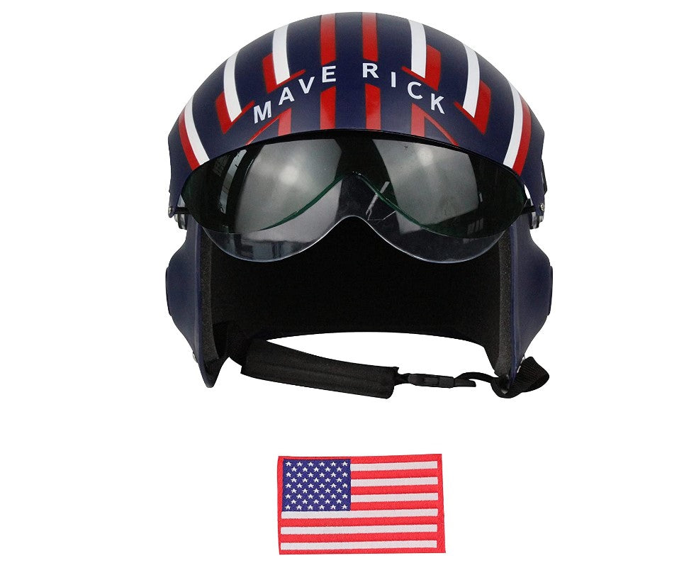 Maverick Helmet - Navy Blue/Red/White - Costume Accessory - Adult Teen