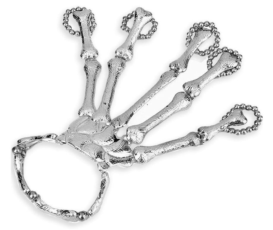 Skeleton Bone Hand Bracelet - Silver - Pirate - Voodoo - Costume Accessory