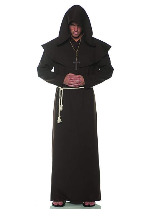 Monk Robe - Brown - Religious - Costume - Adult - 2 Sizes