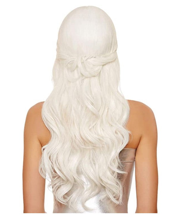 Medieval Mother of Dragons Wig - Long - White - Costume Accessory - Adult Teen