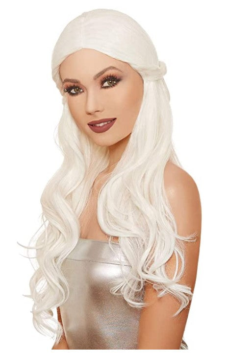 Medieval Mother of Dragons Wig - Long - White - Costume Accessory - Adult Teen