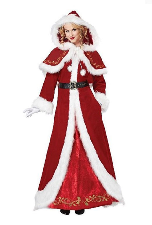 Mrs Claus - Red/White - Christmas - Deluxe Costume - Adult - 5 Sizes