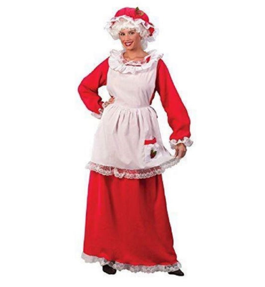 Señora Santa Claus - Franela Tradicional - Rojo - Disfraz - Navidad - Adulto