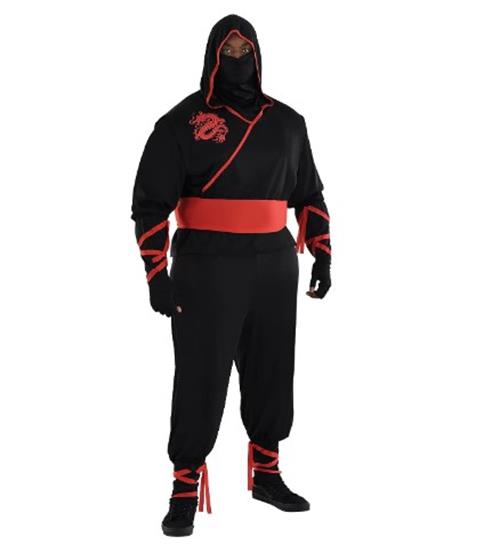 Ninja Assassin - Negro/Rojo - Disfraz - Adulto - 2 tallas