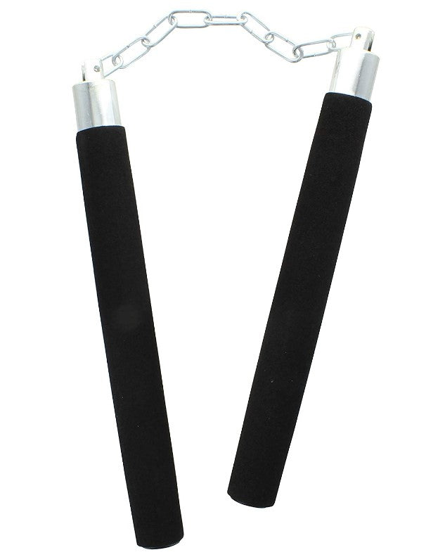 Ninja Nunchucks with Chain - Black/Silver - Costume Accessory - Weapon ...