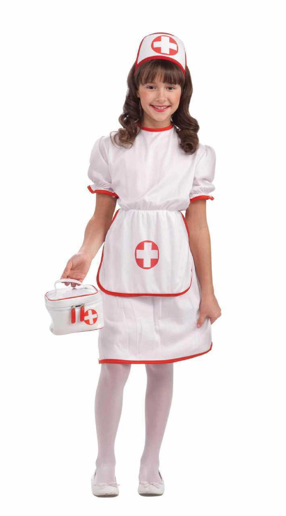 Nurse - Economy - White/Red - Costume - Child - Small 4-6