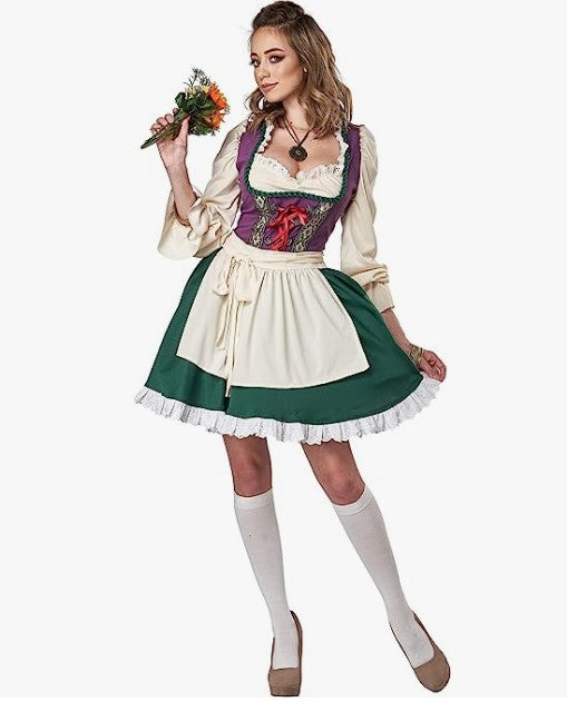 Beer Garden Girl - Oktoberfest - Bavarian - Costume - Adult - 4 Sizes