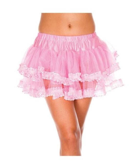 Lace Trim Mesh Mini Slip - Petticoat - Costume Accessory - Adult - 3 Colors