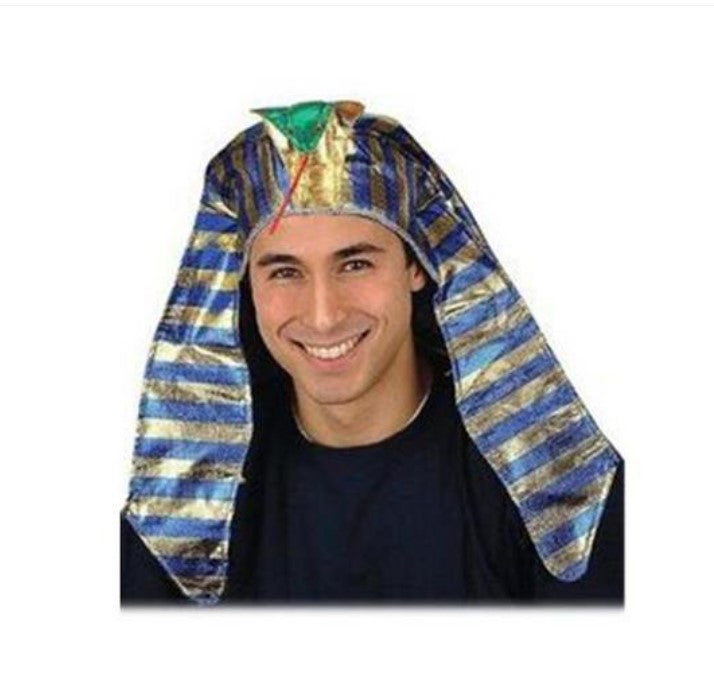 Pharaoh Hat - Metallic Look - King Tut Egyptian - Costume Accessory - Adult Teen