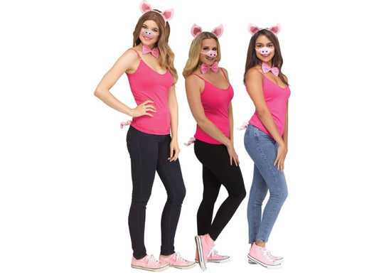 3 Little Pigs Set - Pink - Costume Cosplay Accessory - Child Teen Adult