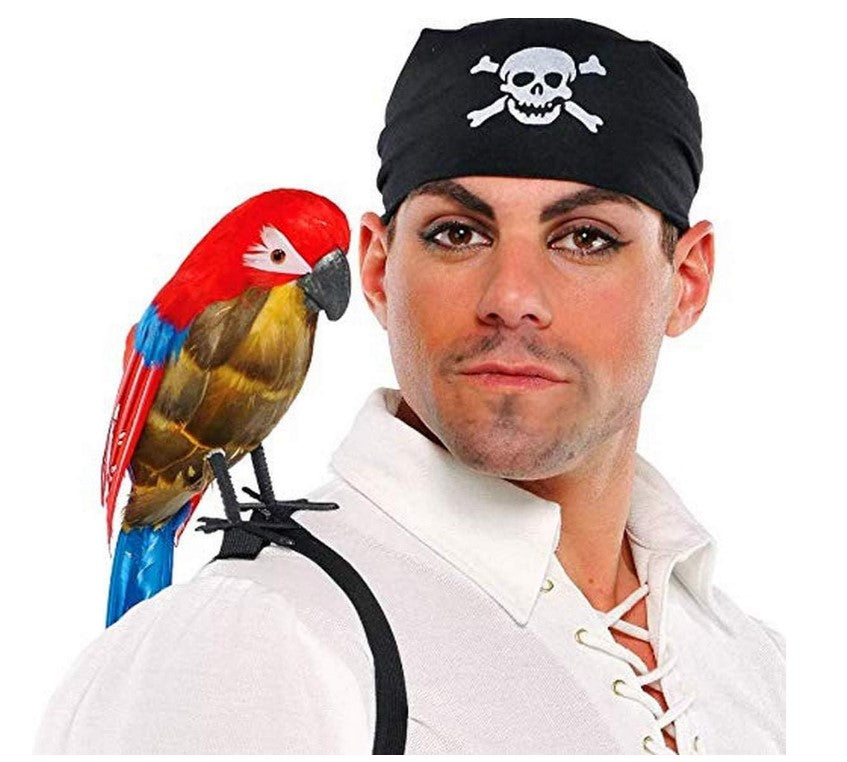 Parrot - 18" - Pirate - Shoulder Perch - Costume Accessory Prop