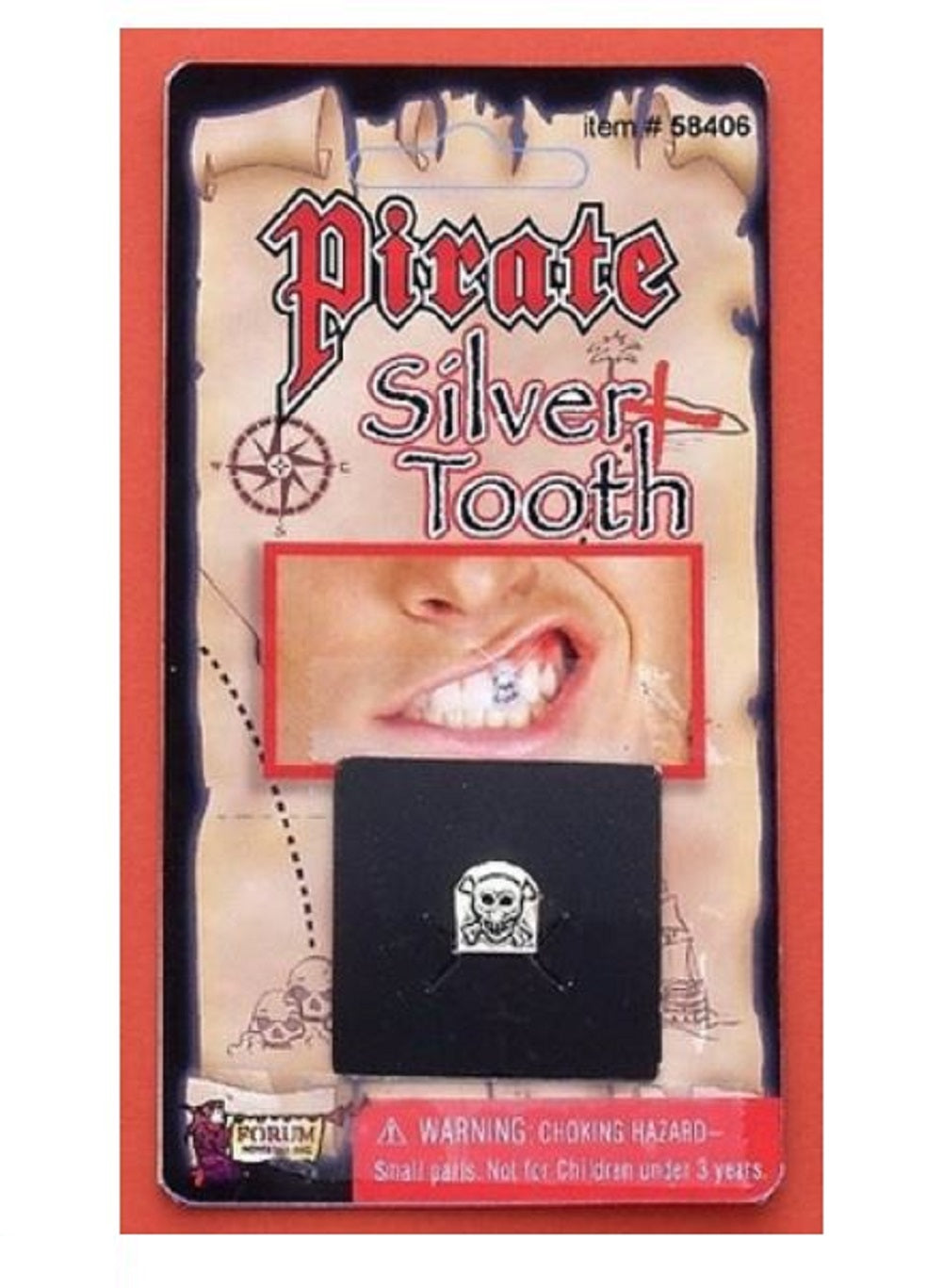 Pirate Tooth Cap - Skull - Costume Accessory - Teen Adult - 2 Colors