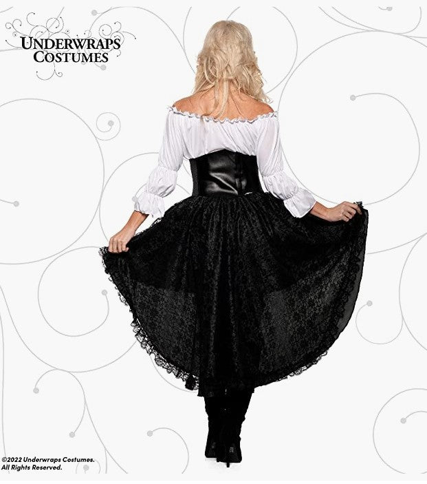 Pirate Wench - Black/White - Deluxe Costume - Adult - 2 Sizes