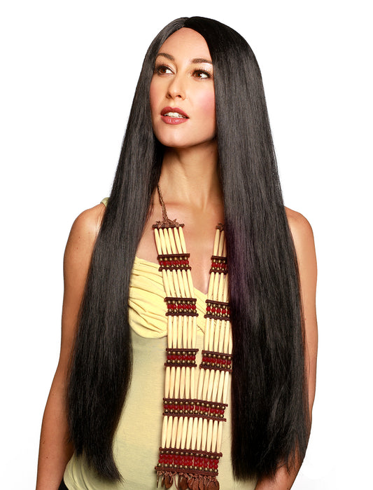 Pocahontas American Princess Wig - Cher - Black - Costume Accessory - Adult Teen