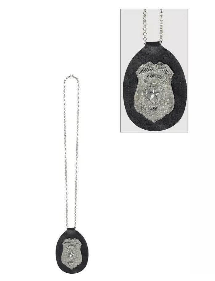 Police Badge on a Chain - Police Officer - Plastic - Costume Accessory Prop