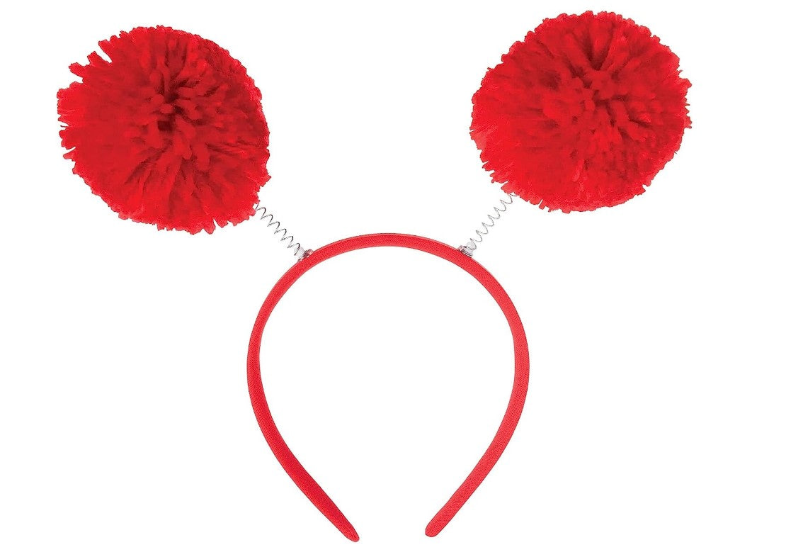 Pom Pom Head Bopper - Red - Sports - Costume Accessory - Child Teen Adult