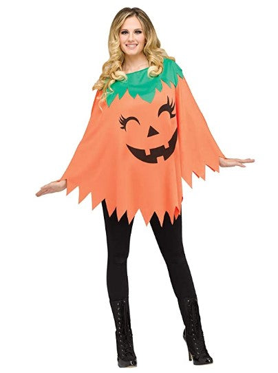 Jack-O-Lantern Poncho - Pumpkin - Costume - Adult