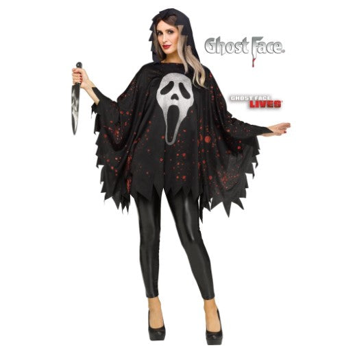 Poncho Scream Ghostface® - Glitter Blood - Licencia oficial - Disfraz - Adulto