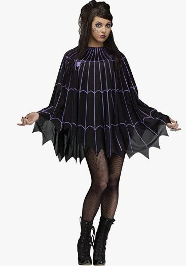 Spider Web Poncho - Lightweight - Witch - Costume Accessory - Adult - 2 Colors