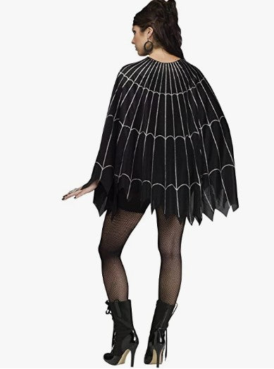 Spider Web Poncho - Lightweight - Witch - Costume Accessory - Adult - 2 Colors