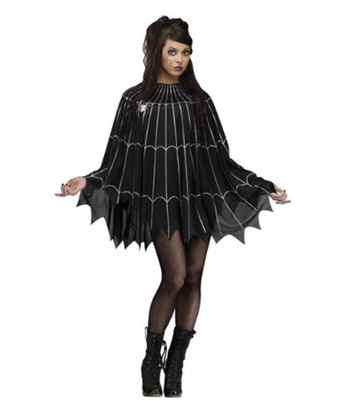 Spider Web Poncho - Lightweight - Witch - Costume Accessory - Adult - 2 Colors