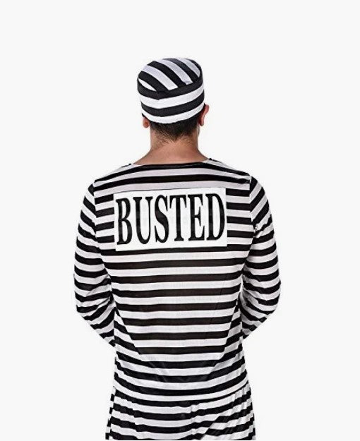 Convict Prisoner - Hard Time - Black/White - Costume - Adult - 2 Sizes