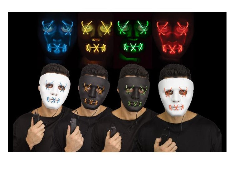 Light-Up Illumo Purge Mask - Black - Costume Accessory - Teen Adult - 4 Colors