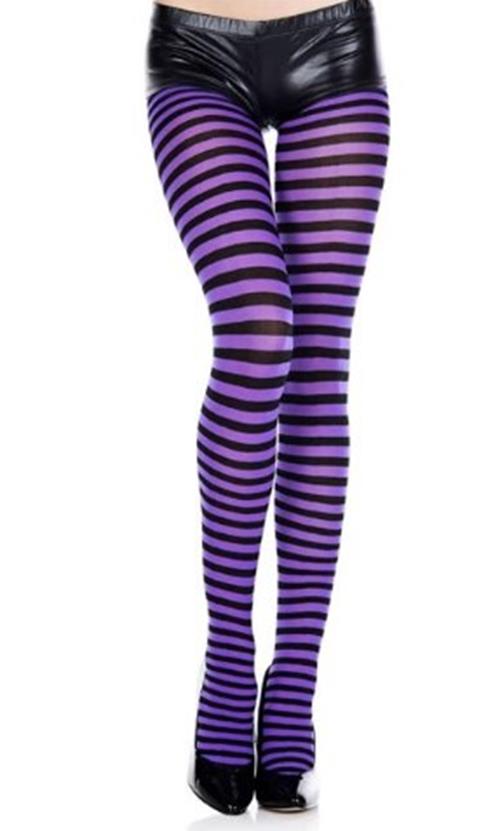 Striped Opaque Tights - Pantyhose - Costume Accessory - Adult - Several Colors
