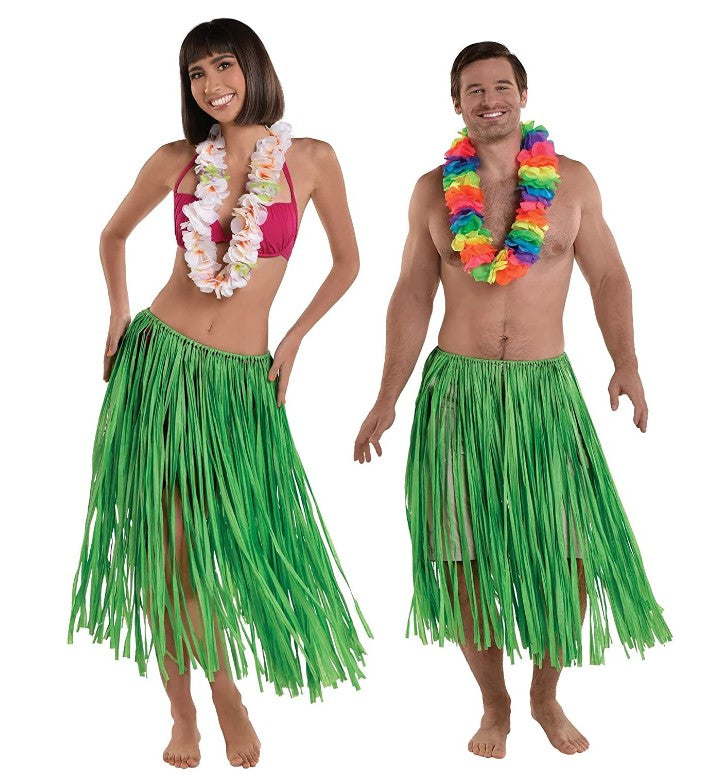 Green Raffia Grass Skirt - Hawaiian - Costume Accessory - Adult