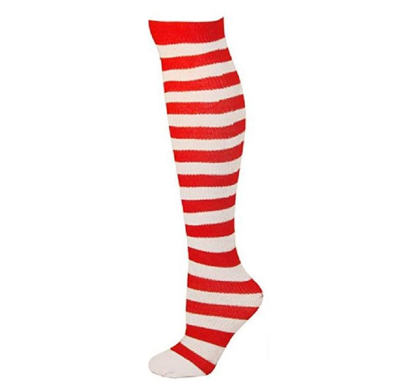 Striped Ragdoll Socks - Christmas - Red/White - Costume Accessory - Child Size