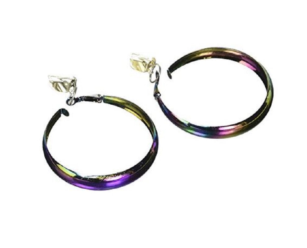 Rainbow Hoop Earrings - Pride - Disco - 70's 80's - Costume Accessories