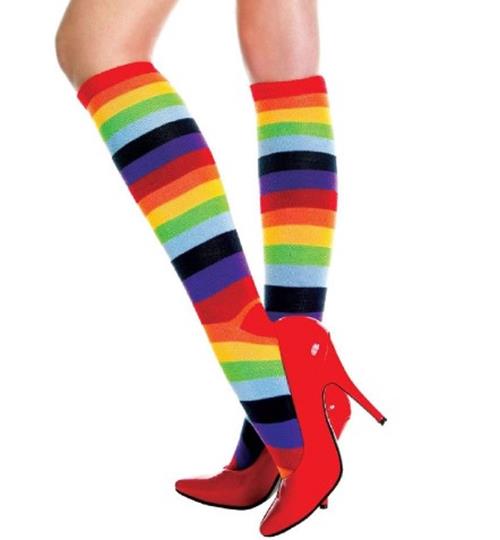 Knee High Socks - Rainbow - Pride St Patrick's - Teen Adult - Bold Colors