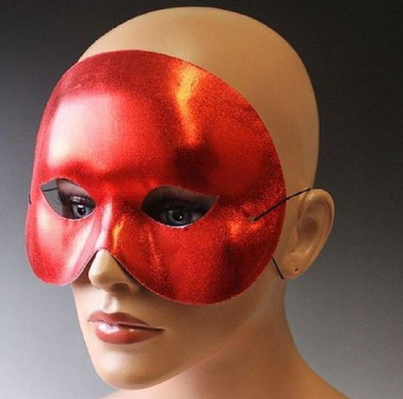 Cocktail 1/2 Mask - Red Metallic - Costume Accessory - Adult Teen