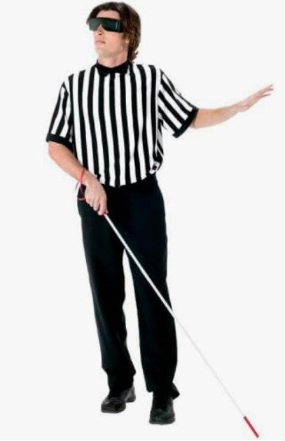 Blind Referee Kit - Black & White - 3 Pieces - Costume - Adult - Standard