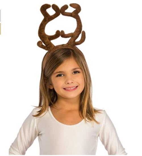 Reindeer Antler Headband - Plush - Brown - Christmas - Costume Accessory - Adult