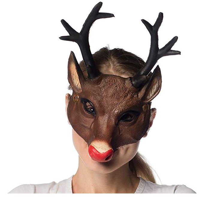 HMS Unisex-Adult's Supersoft Reindeer MASK, Brown, One Size