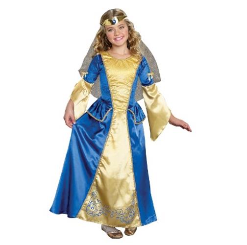 Renaissance-Mittelalterprinzessin – Blau/Gold – Deluxe-Kostüm – Mädchen – 2 Größen