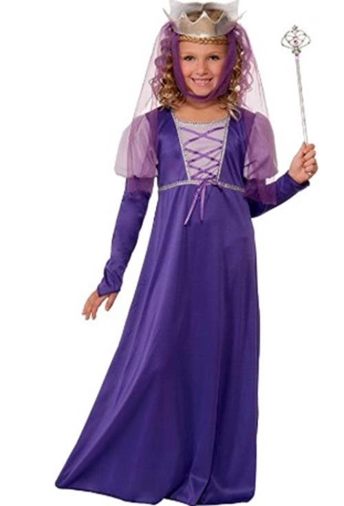 Renaissance Queen - Purple  - Costume - Child - 2 Sizes