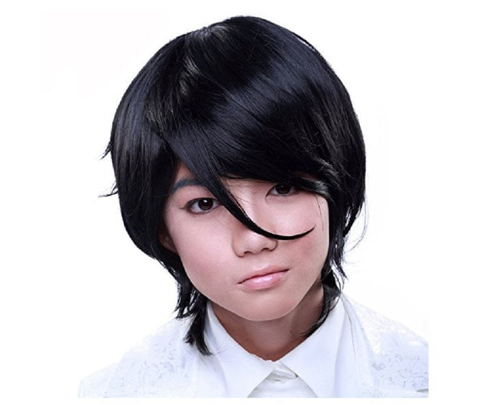 Boy Cut Long Black Wig - Anime - BTS - Costume Accessory - Unisex Adult Teen