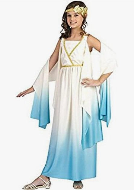 Roman/Greek Goddess - Toga - Ombre - Cream/Blue - Costume - Girls - 2 Sizes