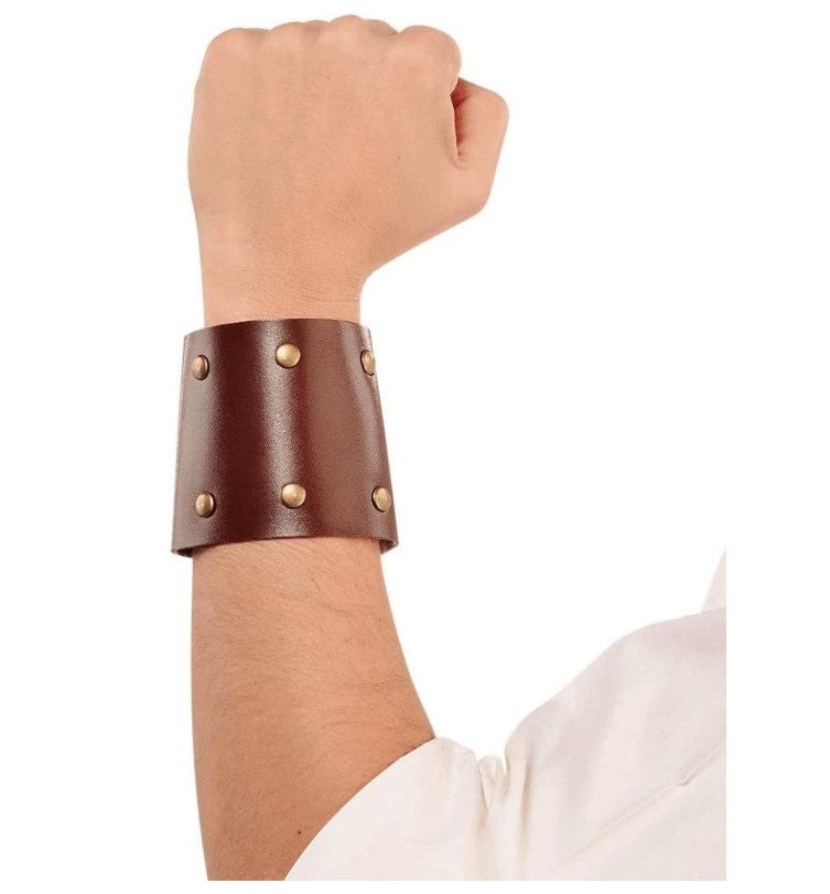 Greek Roman Warrior Wristbands - Brown - Gladiator Costume Accessories - Adult