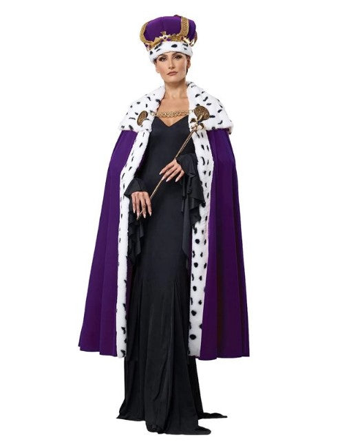 Royal Cape and Crown Set - Purple - Queen - King - Costume - Adult