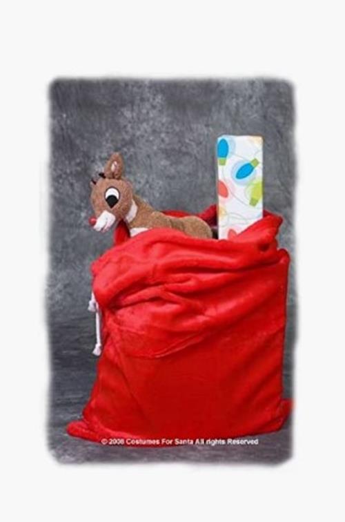 Santa Toy Bag - Red Pile Plush - 28" x 36" - Costume Accessory - Prop