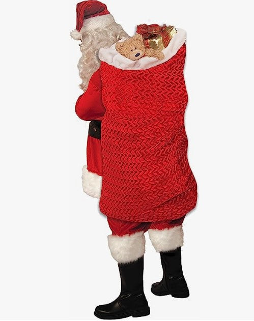 Santa Toy Sack - Brushed Velvet - Red - Christmas Holiday - Prop