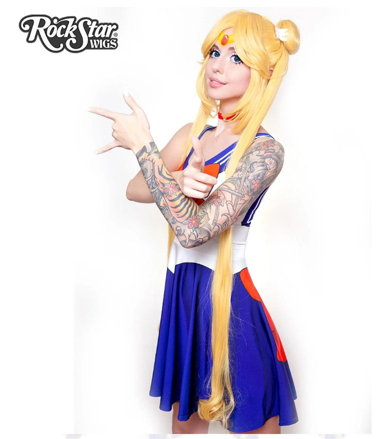 Peluca Sailor Moon - Cosplay - Amarillo - Accesorio de cosplay para disfraces - Adulto