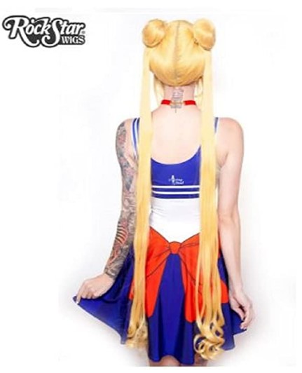 Peluca Sailor Moon - Cosplay - Amarillo - Accesorio de cosplay para disfraces - Adulto