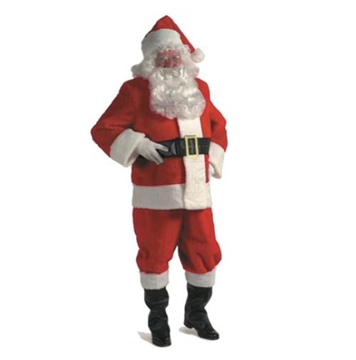 Santa Claus Suit - Red Plush - Christmas - Costume - Adult - 4 Sizes