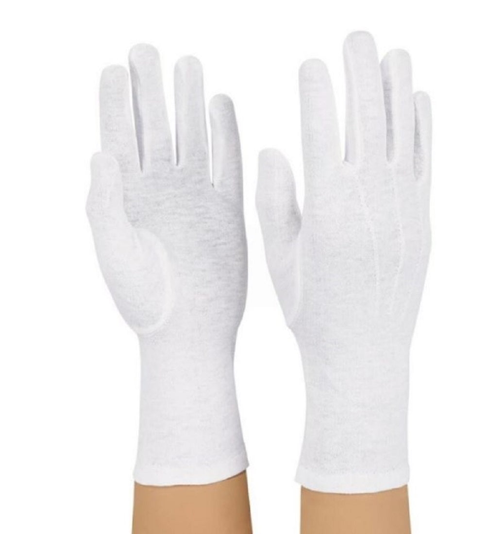 Santa Gloves - White - 12" - Nylon - Parades - Christmas - Costume Accessory