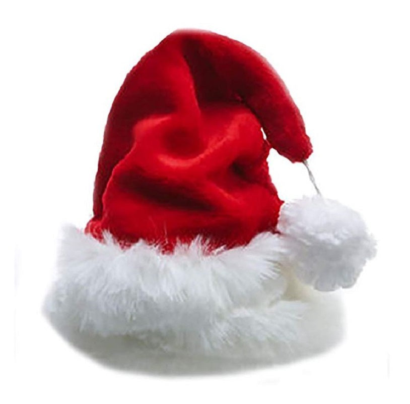 Gorro de Papá Noel - Felpa roja - Deluxe de gran tamaño - Accesorio de disfraz - Adulto adolescente