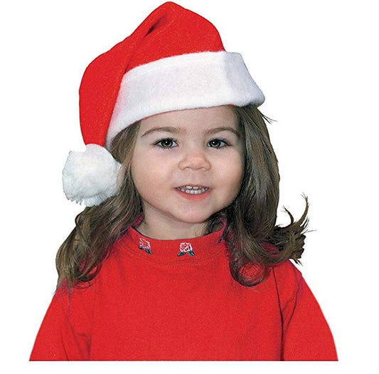 Santa Hat - Plush - Red - Flannel - Toddler Small Child